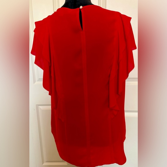 Loft Beautiful Red Ruffle Top - Picture 2 of 4